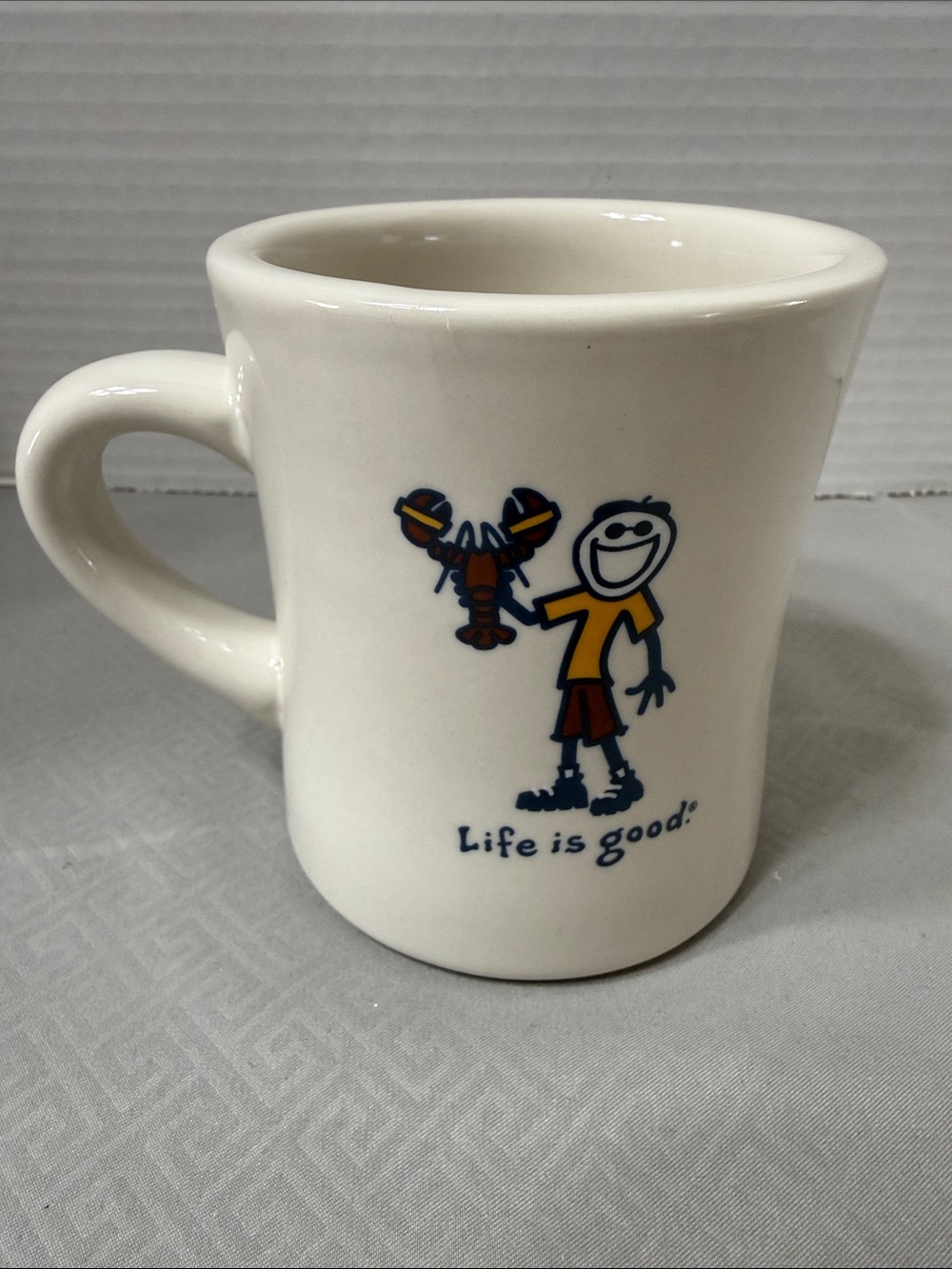 Life Is Good Diner Restaurant Style Lobster Boy Ceramic Coffee Mug Cup Cartoon